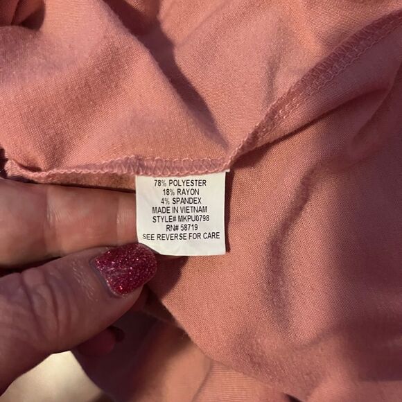 Ny Collection Large Pink Top With Tie Blouse - Picture 12 of 13